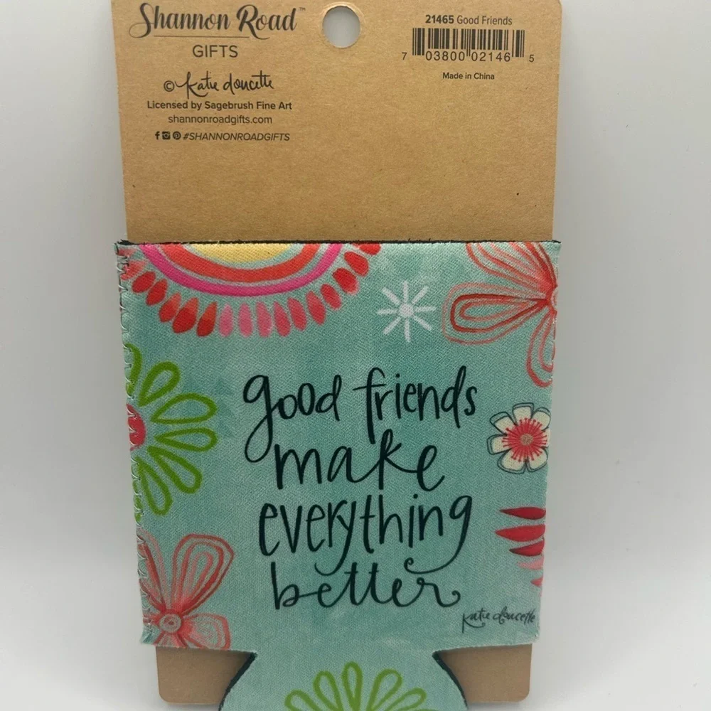 Good friends make everything better  Colorful Floral Drink Sleeve OSFM NWT